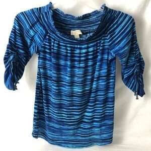 Michael Kors 3/4 Length Women’s Shirt Blue Knit